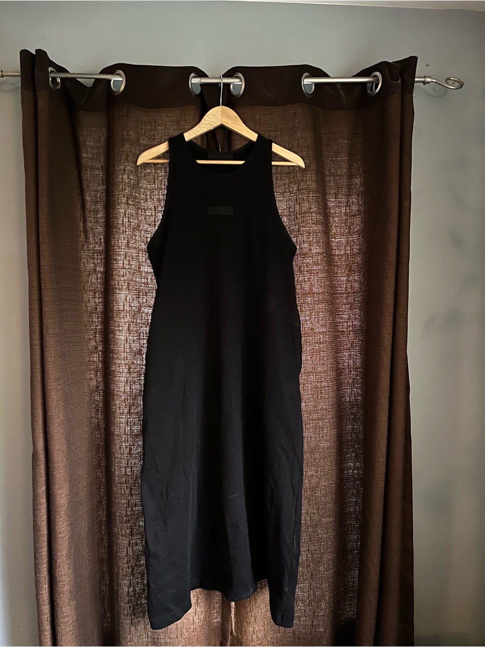 Essentials Black Maxi Dress with Racerback Cut
